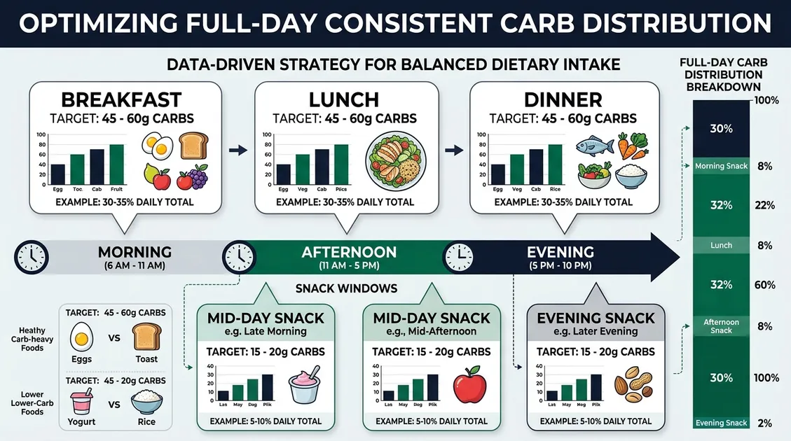 Dietitian-Approved Cycle Menus for Senior Care Facilities - Consistent carb meal planning targets infographic showing 45-60g per meal across a full day Dietitian-Approved Cycle Menus for Senior Care Facilities - Consistent carb meal planning targets infographic showing 45-60g per meal across a full day